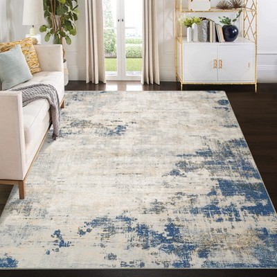 Washable Area Rug Modern Abstract Rug Non Slip Non Shedding Rug