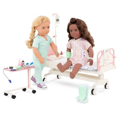 Our Generation Adjustable Hospital Bed &#38; Doctor Set for 18&#34; Dolls - Get Well Bed