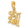 Black Bow Jewelry 14k Yellow Gold 2D Polished Drum Set Pendant - 4 of 4