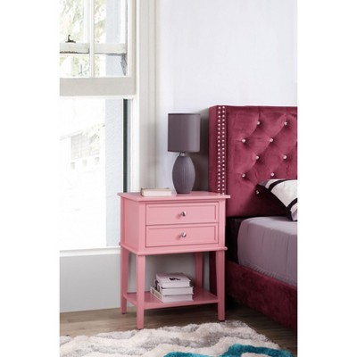 NicBex Nightstand with 2 Drawers and Bottom Shelf Modern Bedside Table Bedroom Furniture for Bedroom, Living Room