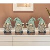 HomeRoots Set of Four Blue and Green Polyresin Christmas Figurine Tabletop Sculpture - 2 of 4