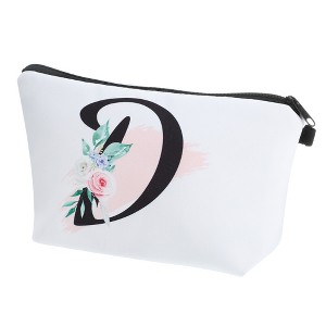 Unique Bargains Large Capacity Zipper Personalized Small Makeup Bag White - 1 of 4