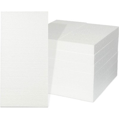 Bright Creations 12-Pack White Foam Blocks for DIY Arts and Craft Supplies (8 x 4 x 1 in)