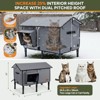 Gimars Upgraded Outdoor Cat House with Pitched Roof, Weatherproof Winter Shelter, Safe Escape Door, 5.1" Elevated Insulated Feral & Stray Cat House - 2 of 4