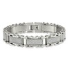 Black Bow Jewelry Men's 14mm Stainless Steel & Gray Carbon Fiber Inlay Bracelet, 8.5 In - 3 of 4