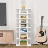Tangkula 7-Tier Shoe Rack Free Standing Shelf Storage Modern Shoe Rack Organizer Brown/Black/White - 3 of 4