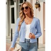Coolmee Women's Cropped Cardigan Knit ShrugsTops V Neck Button Down Sweaters - 2 of 4