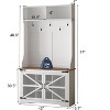 Farmhouse Hall Tree, 4-in-1 Entryway Organizer with 7 Shoe Cubbies & 7 Hooks, Storage Bench for Mudroom/Hallway/Bedroom - 2 of 4