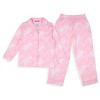 Barbie Pajamas Girl's Barbie Logo Button Front 2 Piece PJ Set Pink - 2 of 4