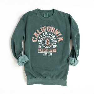 Simply Sage Market Women's  Garment Dyed Graphic Sweatshirt California Girls Club - 1 of 2
