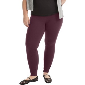June + Vie by Roaman's Women's Plus Size Classic Ankle Legging - 1 of 4