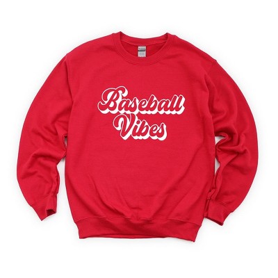 Simply Sage Market Women's Graphic Sweatshirt Baseball Vibes Cursive