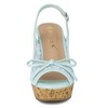 Allegra K Women's Casual Wood Platform Heels Bow Lace Wedge Sandals - 2 of 4