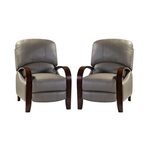 Set of 2 Alexandra Genuine Leather Manual Recliner| ART OF LIVING DESIGNS - 1 of 4