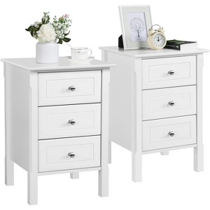 Modern Night Stand with 3 Drawer Large Storage Space, Multifunctional End Table Bedside Table, Bedroom Furniture - 1 of 4