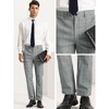 Lars Amadeus Men's Plaid Pattern Slim Fit Stretch Flat Front Skinny Trousers Dress Pants - 4 of 4