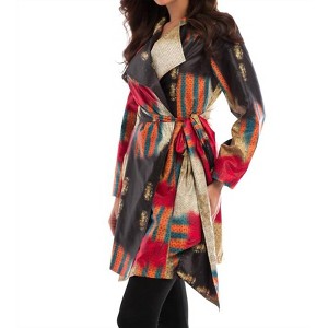 Women's Sunset Belted Collard Rain Jacket - ANGEL - 1 of 2