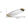 HomeRoots 20" Silver And Gold Oval Stainless Steel Handmade Serving Tray With Handles - 3 of 4