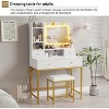 Makeup Vanity Desk with Mirror, Desk with Lights in 3 Colors, Girls Vanity Table with Charging Station, 4 Drawers, 6 Storage Shelves for Bedroom - 3 of 4