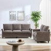 Mjkone 2 Piece Living Room Sofa Set with Riveted Design,Chenille W76''3-Seater Sofa Couch with W53''Loveseat Sofa - 2 of 4