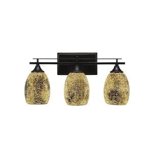 Toltec Lighting Uptowne 3 - Light Vanity in  Dark Granite with 5" Gold Fusion Shade - 1 of 1