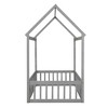 Floor House Beds Pine Wood Bed Frame Twin Size Platform Bed with Fence Roof for Kids Boys Girls Teens 79.50 x 41.80 x 72.40in Grey - 3 of 4