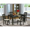 HomeStock 5-Piece Rectangle Black Finish Solid Wood Top Dining table with 4-Chairs with Butterfly Leaf Slat Back - 2 of 4