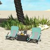 Outsunny Set of 2 Folding Beach Chair, Beach Chairs with Mesh Back, Carry Bag and Cup Holder for Outdoor Camping Lawn Sports Picnic, Turquoise - 3 of 4