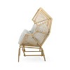 Okak 20" Patio Egg Chair PE Rattan Wicker Glider Chair,Oversized Accent Chair for Porch,Garden&Backyard,Modern&Rustic Lounge Chair - 3 of 4
