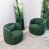 KINWELL 34" Wide Boucle Fabric Upholstered Swivel Armchair (Set of 2) - 4 of 4