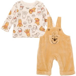 Disney Winnie the Pooh Baby Corduroy Ribbed Overall and and T-Shirt Newborn to Infant - 1 of 4