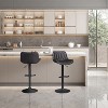 Art Leon Set of 2 Mid-century Modern Faux Leather Swivel and Height Adjustable Barstool - 3 of 4