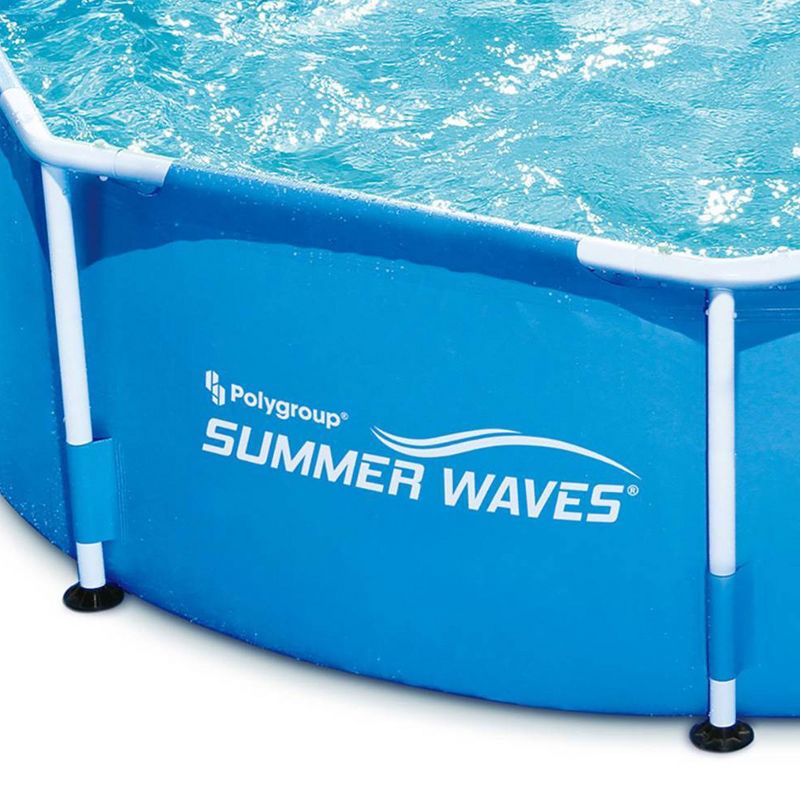 Summer Waves P2000830A Active 8ft x 30in Outdoor Round Frame Above Ground Swimming Pool Set with Filter Pump, Cartridge & Solution Blend, 5 of 6