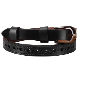INSPIRE CHIC Women's Carved Multi-Hole Hollow Leather Belts - 1 of 4