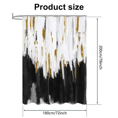 LunaLulinlk Abstract Black Ombre Fabric Shower Curtain
