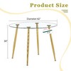 CAVINAS Modern Round Dining Table with Glass Top & Gold-Plated Metal Legs, Minimalist Circular Dining Table for 4-6, Kitchen Table for Dining Room - 2 of 4