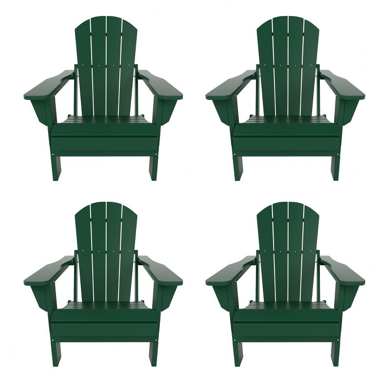 WestinTrends Malibu HDPE Outdoor Patio Folding Poly Adirondack Chair (Set of 4), 1 of 12