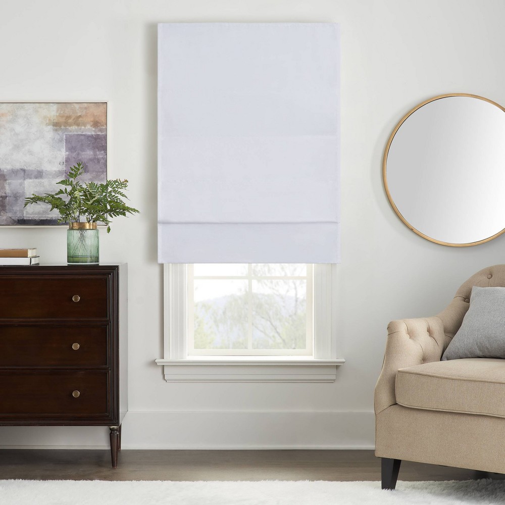 Photos - Blinds Eclipse 33"x64" Faux Silk 100 Total Blackout Cordless Roman Blind and Shade White 