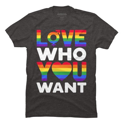 Adult Design By Humans Pride Love Who You WantBy BiTee T-Shirt