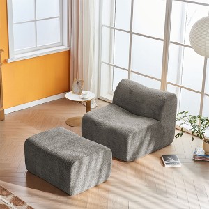 Okak Modern Foam Compression Sofa Lounge Chair with Footrest,Comfy Futon Set Accent Chair for Bedroom,Living Room,Office - 1 of 4