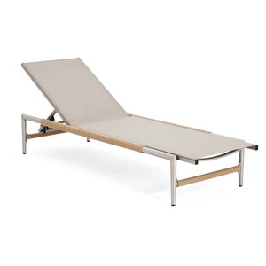 Christopher Knight Home Ally Patio Adjustable Mesh and Aluminum Chaise Lounges with Rope Wrapping, Silver - 1 of 4