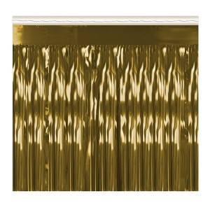 Beistle Pkgd 1-Ply Metallic Fringe Drape, 15" x 10', (1/Pkg) - 1 of 4