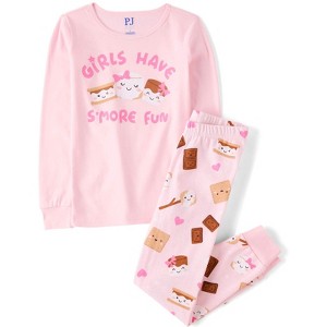The Children's Place Girls Long Sleeve S'more Snug Fit Cotton Pajamas - 1 of 4