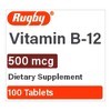 Rugby Vitamin B-12 500 mcg Tablets Energy & Metabolism Support Helps Maintain Nerve & Red Blood Cell Health 100 Count - 4 of 4