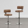 Spruce&Spring Modern Adjustable Swivel Bar Stools Set Back and Arched Footrest - 4 of 4