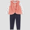 Carter's Just One You® Baby Girls' Sherpa Vest & Bodysuit - Pink - image 2 of 4
