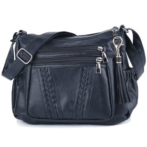 Crossbody Bags For Women Pocketbooks Soft PU Leather Purses and Handbags Multi Pocket Shoulder Bag - 1 of 4