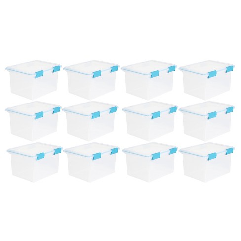 32 qt. Clear Base/White Lid Latching Storage Box by Sterilite at