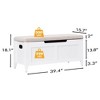 Wood Storage Stool with Wooden Board,Wood Legs, Multi-Functional Storage, Durable Construction, Space-Saving Design - 2 of 4