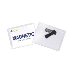 C-Line Magnetic Name Badge Holder Kit, Horizontal, 4w x 3h, Clear, 20/Box - 1 of 4